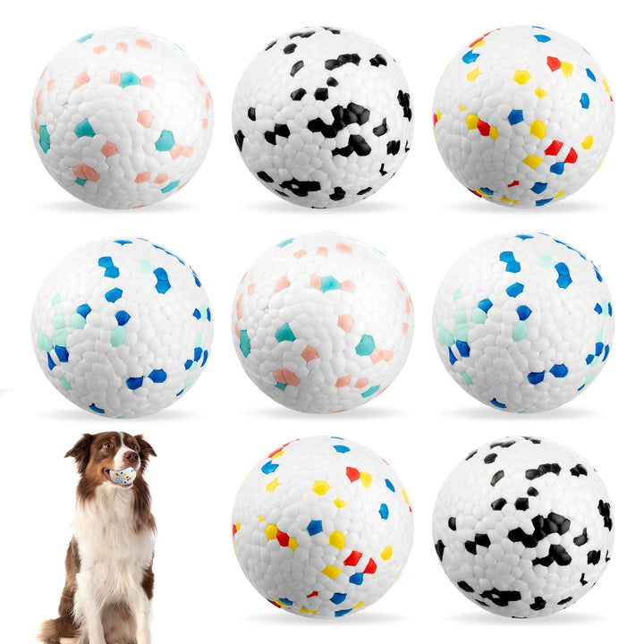Amylove 8 Pcs Dog Balls Toy for Aggressive Chewers Indestructible Dog Ball Bouncy Floating Dog Toy Ball Lightweight Durable Dog Chew Ball for Medium Large Dogs Training Fetch 4 Colors (Medium)