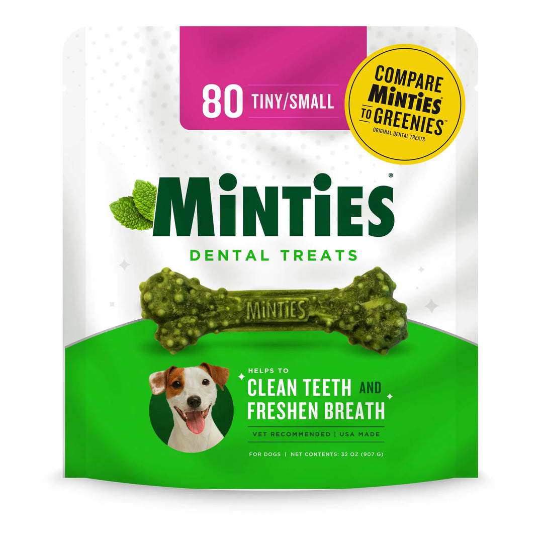 Minties Tiny Dog Dental Chews - 80ct Fresh Mint Treats