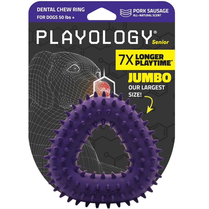Silver Senior Chew Ring: Large Dog Pork-Scented Toy
