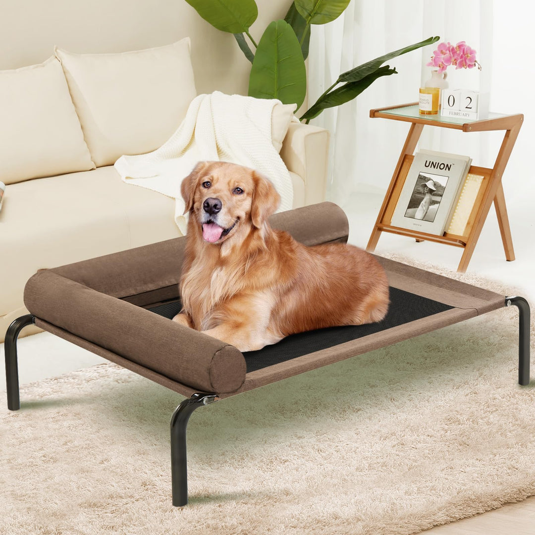 CoolBreeze Raised Dog Bed with Bolster