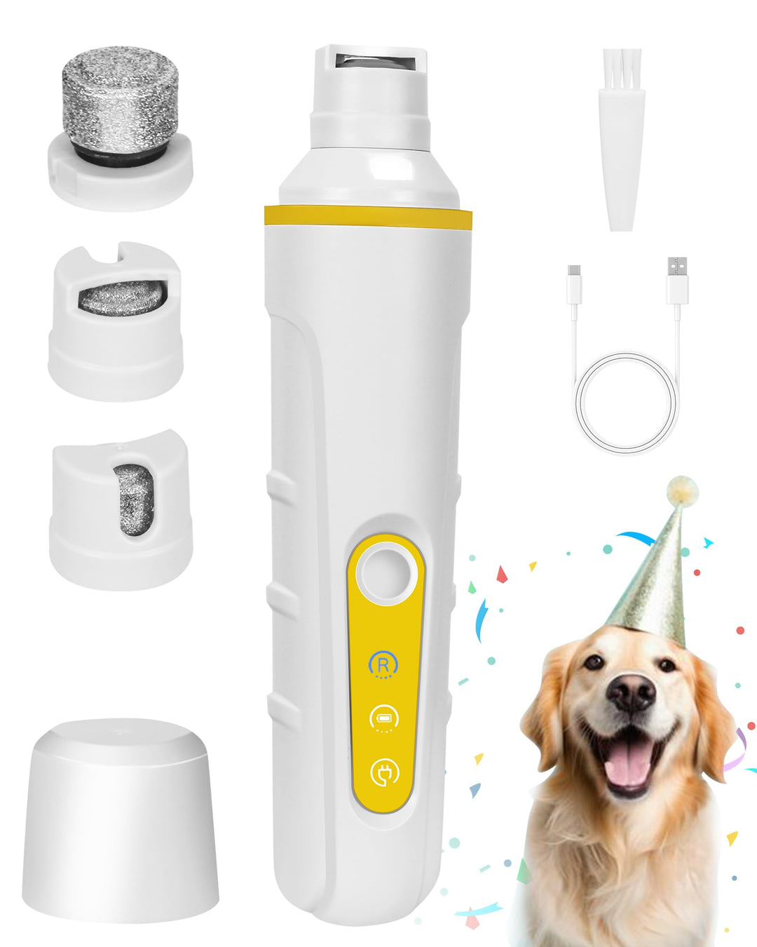 PETICURE Elite Dog Nail Grinder with LED - USB-C Rechargeable Two Speeds