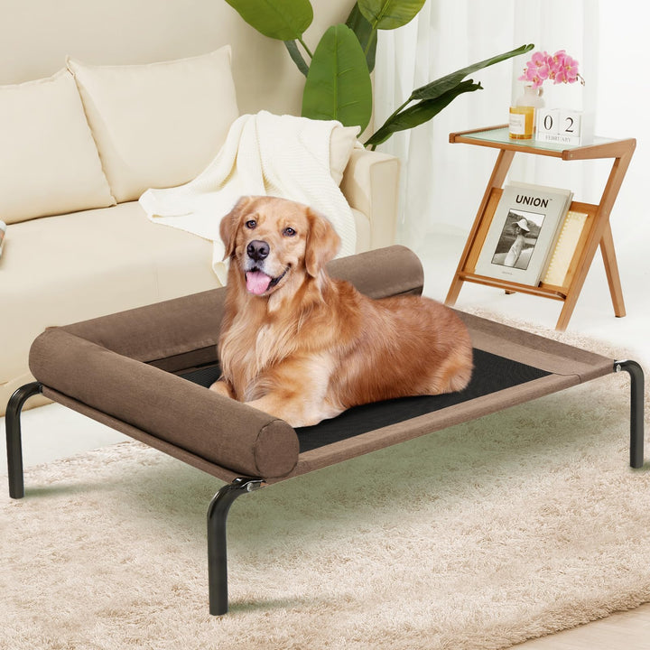 CoolBreeze Raised Dog Bed with Bolster