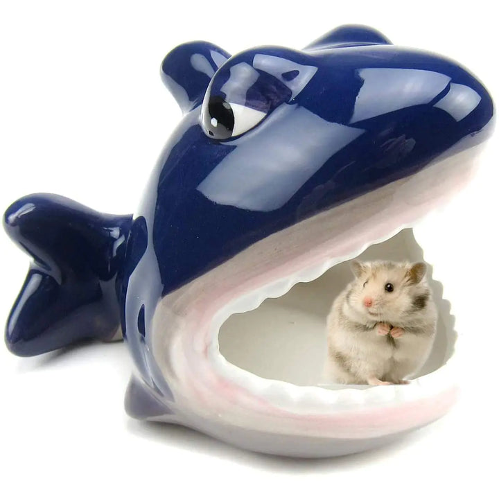 Ceramic Shark Hamster Hideaway