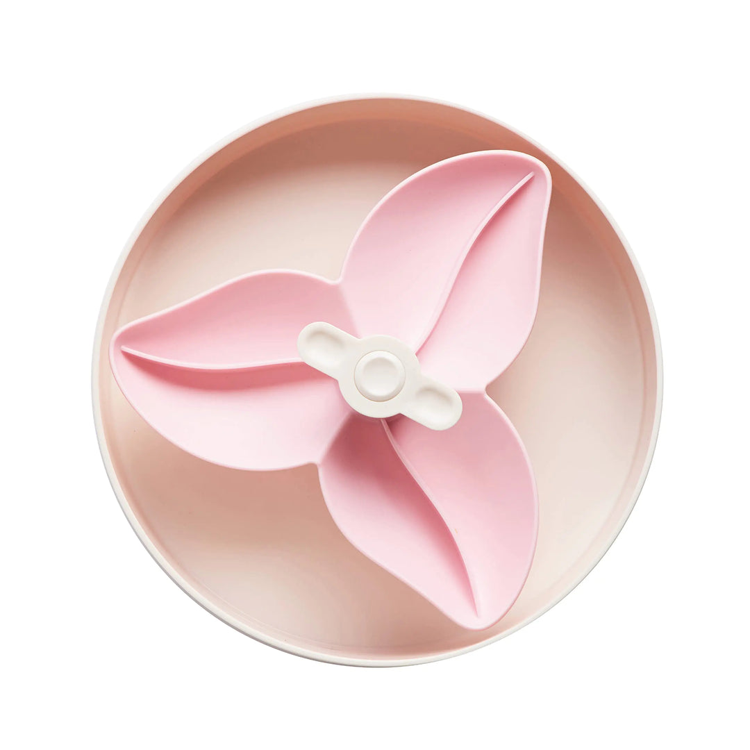 PetDreamHouse Spin Interactive Slow Feeder Bowl for Dogs - Bougainvillea Pink - Skill Level: Easy - Fun and Healthy Feeding with Movable Adjustable Center Puzzle Piece for All Dogs and Food Types