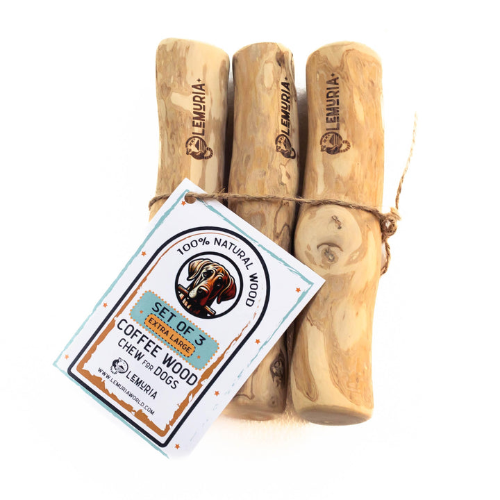 Lemuria Trio Coffee Wood Dog Chew Toys - XL