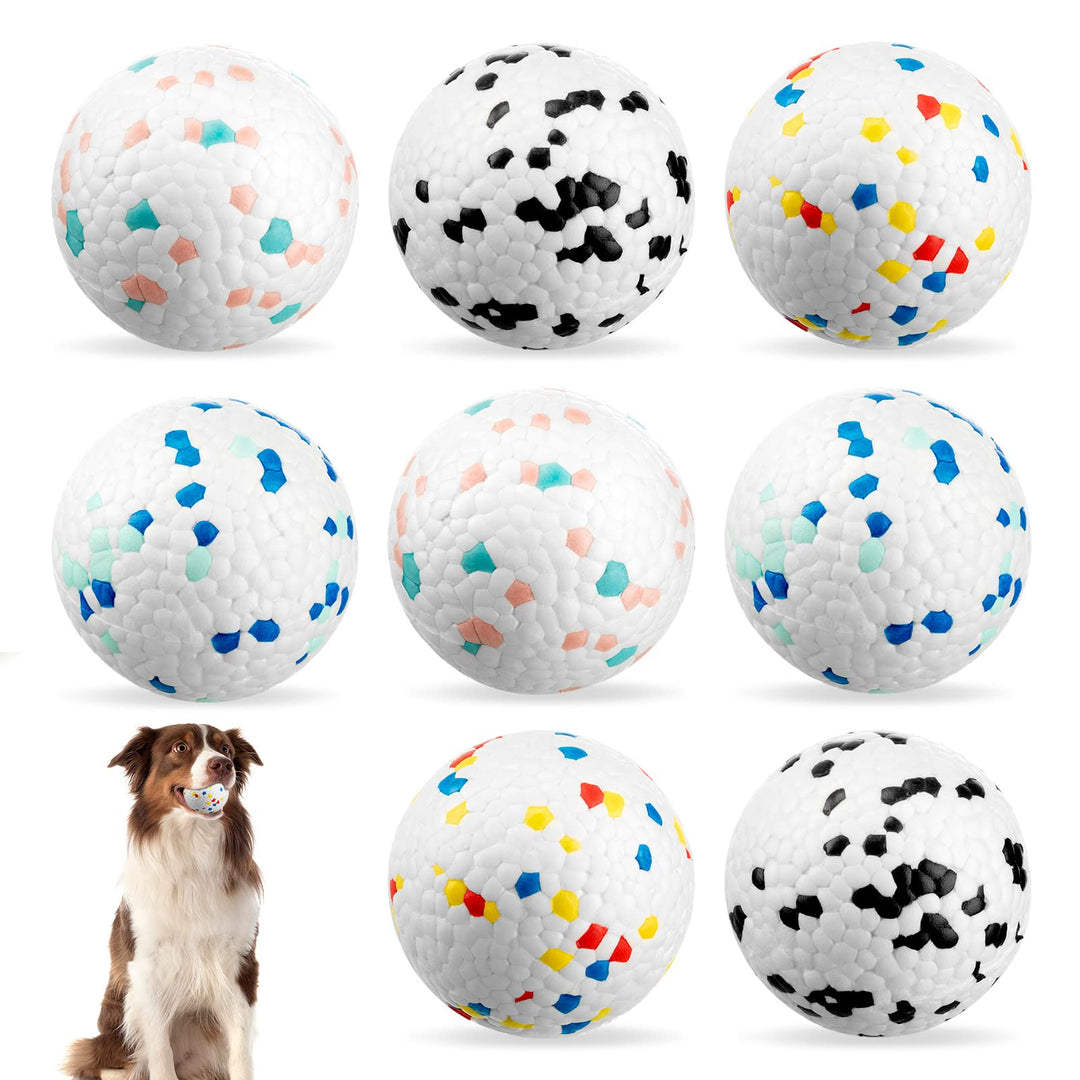 Amylove 8 Pcs Dog Balls Toy for Aggressive Chewers Indestructible Dog Ball Bouncy Floating Dog Toy Ball Lightweight Durable Dog Chew Ball for Medium Large Dogs Training Fetch 4 Colors (Medium)