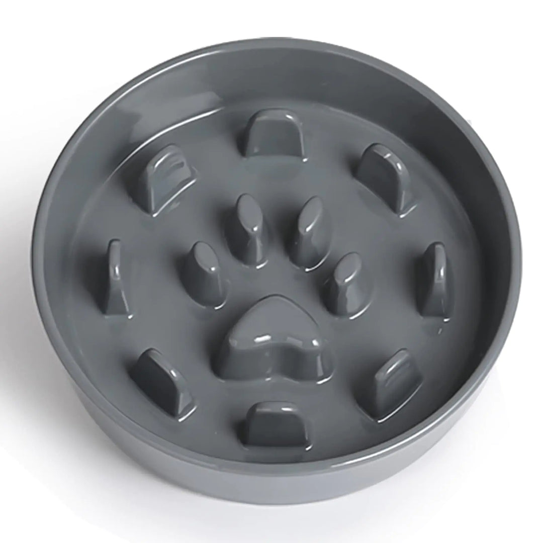 Ceramic Slow Feeding Bowl for Dogs - Grey