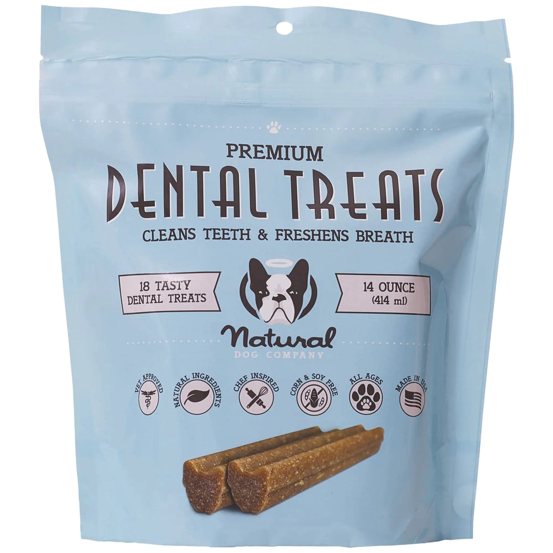 Natural Dog Company Dental Sticks 18ct - Fresh Breath &amp; Plaque Control