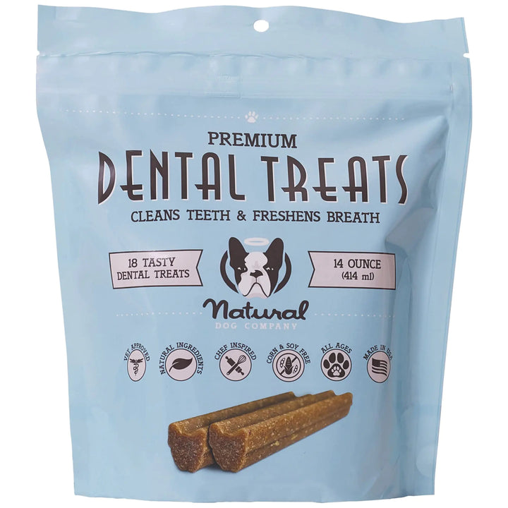 Natural Dog Company Dental Sticks 18ct - Fresh Breath &amp; Plaque Control